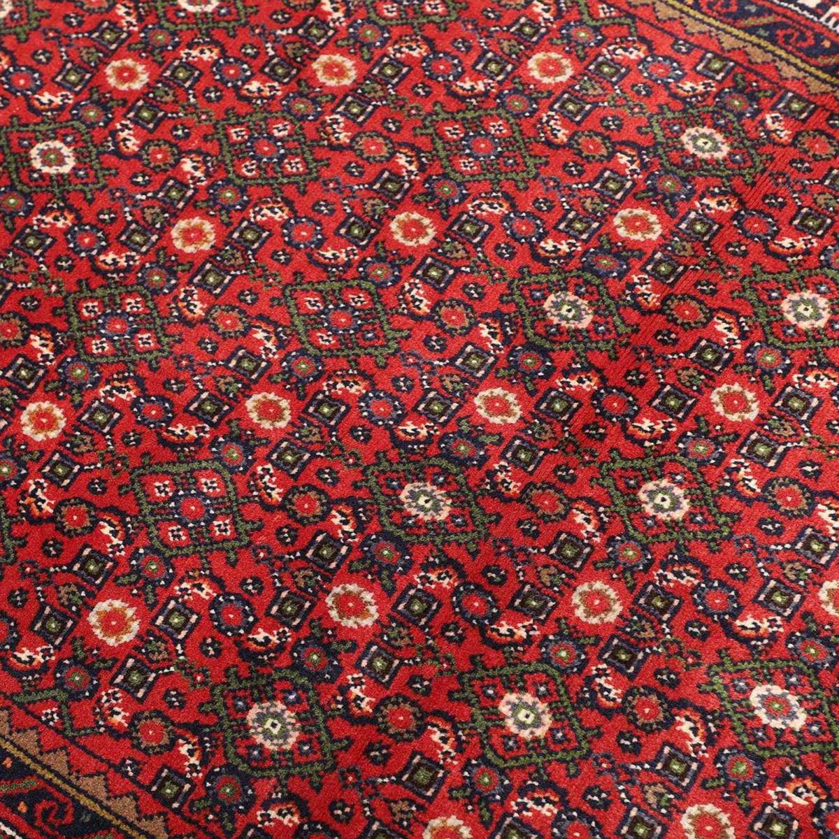 Tapis d'orient au motif oriental, noué main en laine, HAMADAN 43 rouge, bleu, crème, UN AMOUR DE TAPIS