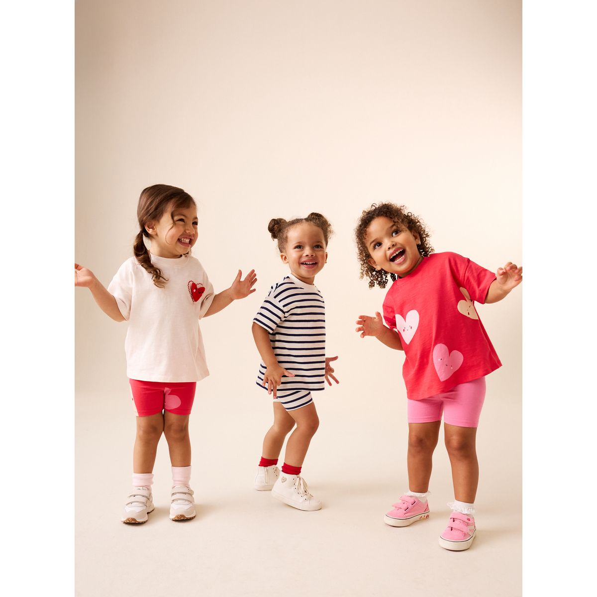 T-shirt, lot de 3 cœurs rouges, NEXT