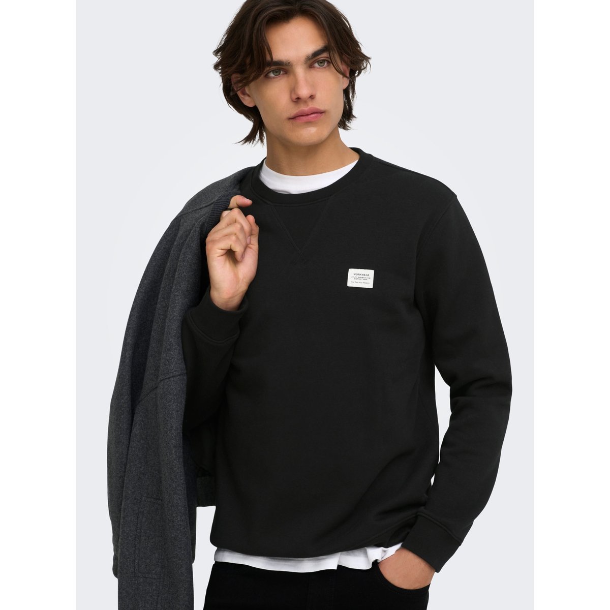 Sweat-Shirt noire - black, ONLY & SONS