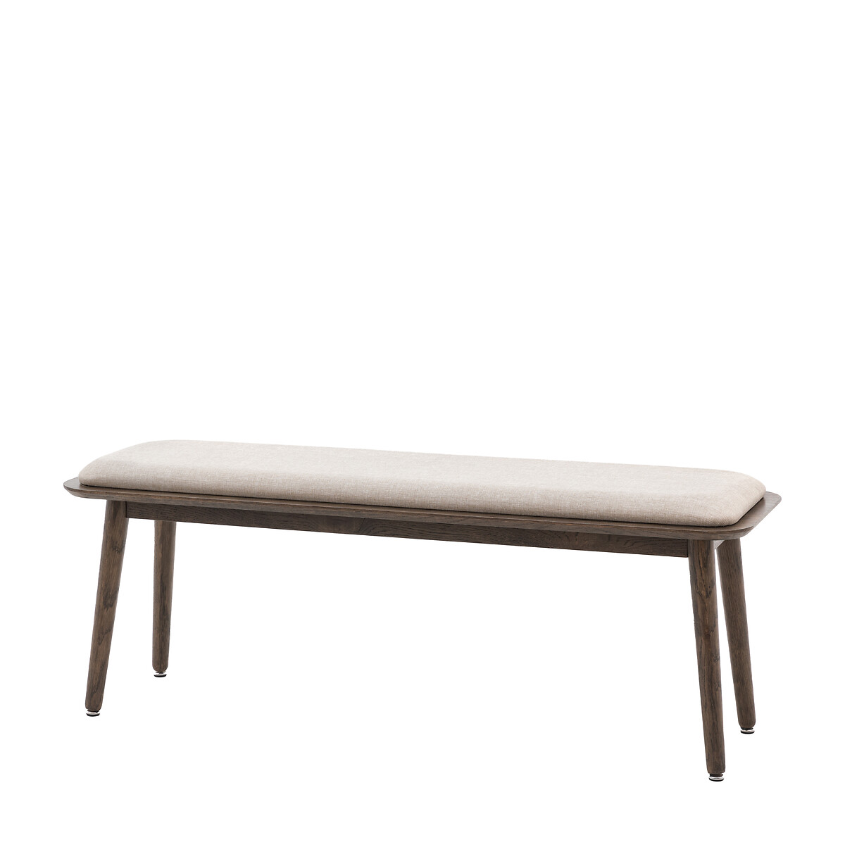 Hale Smoked Oak & Linen Upholstered 2 Seater Dining Bench (124 cm) smoked oak, ÉDITÉ