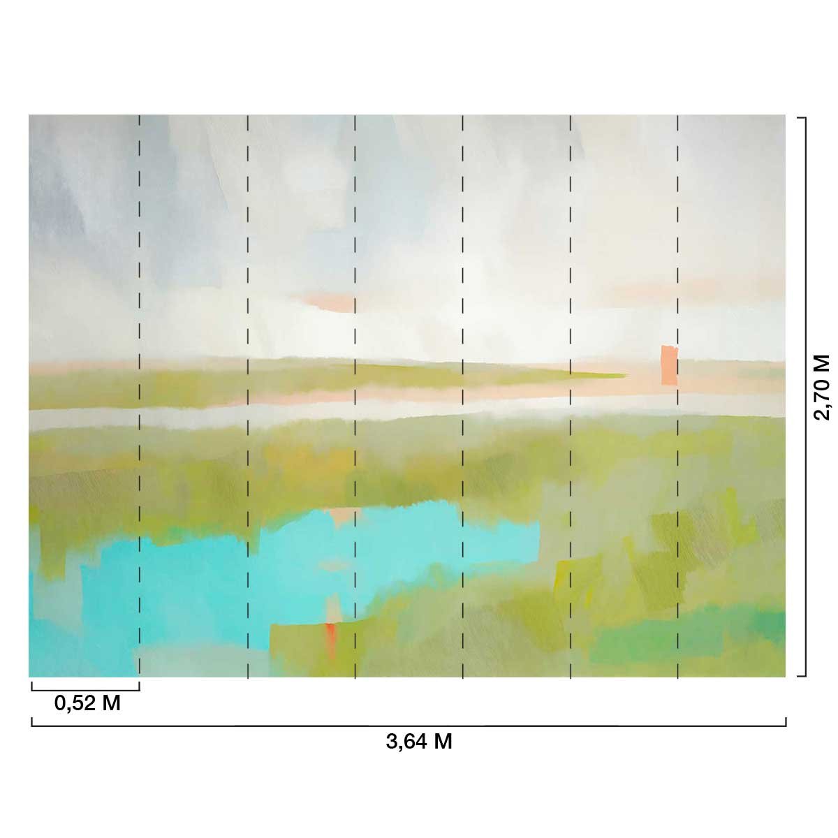 Papier peint Horizon absolu vert olive & turquoise vert, HEXOA
