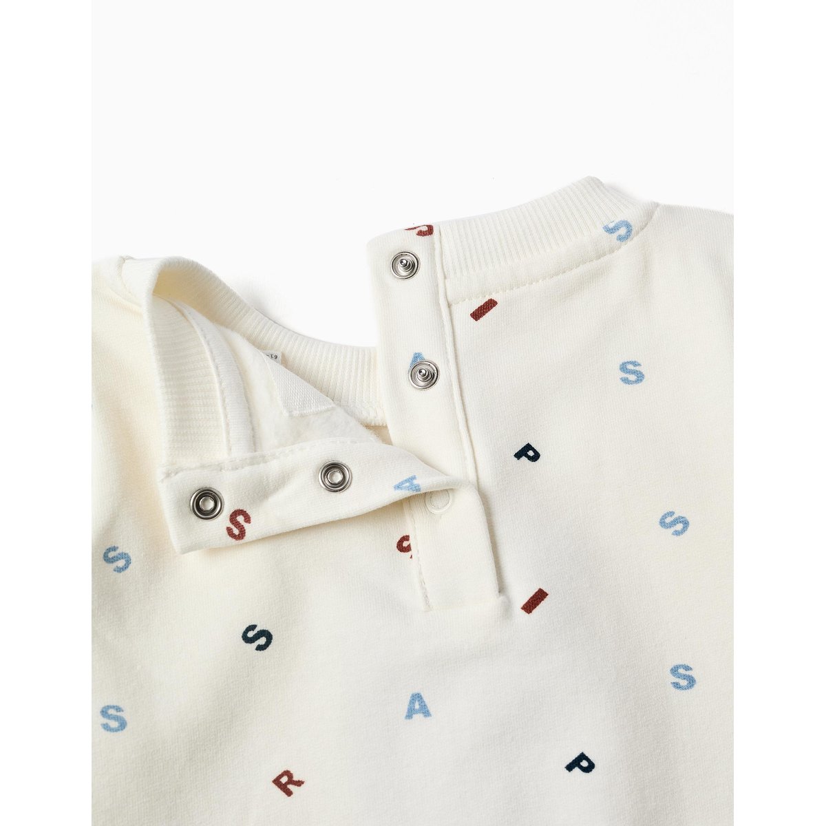 Ensemble de jogging en coton peigné avec broderie en bouclettes blanc, ZIPPY