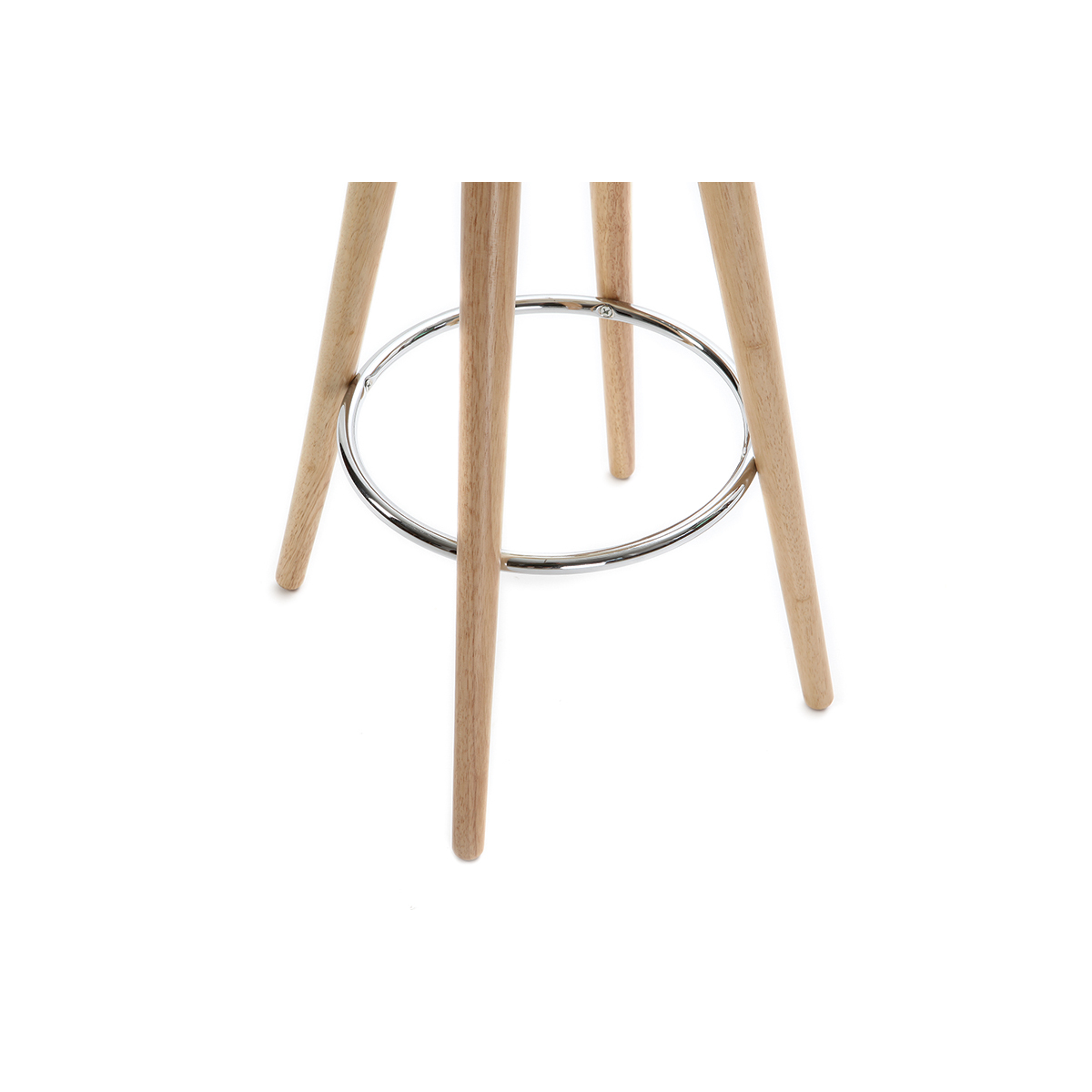 Tabouret de bar scandinave blanc et bois clair 66 cm NORDECO blanc, MILIBOO
