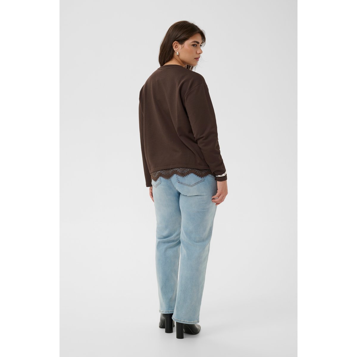 Sweatshirt marron coffee bean, KAFFE CURVE