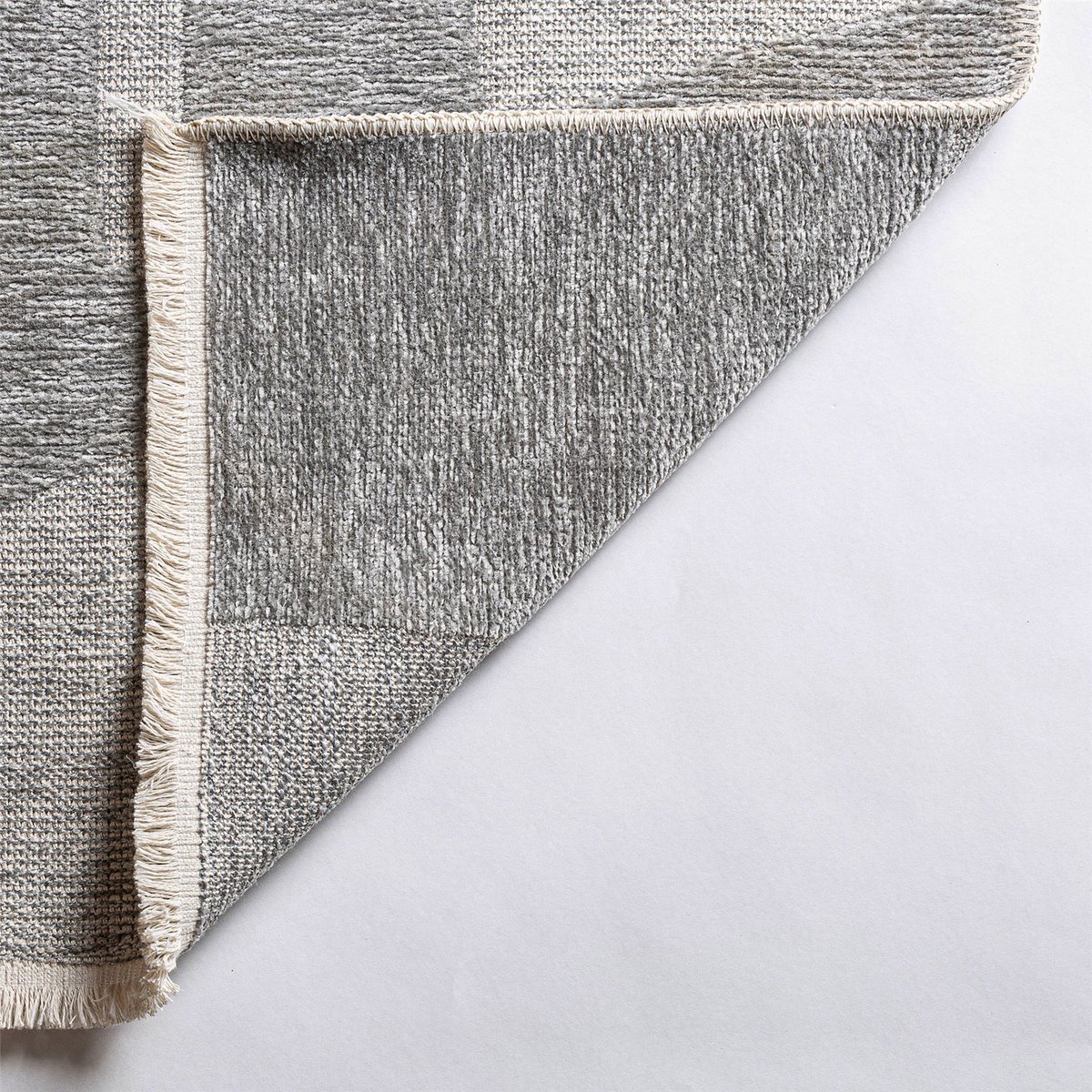 Tapis rectangulaire contemporain pour salon gris clair et beige doux, RECOLLECTION