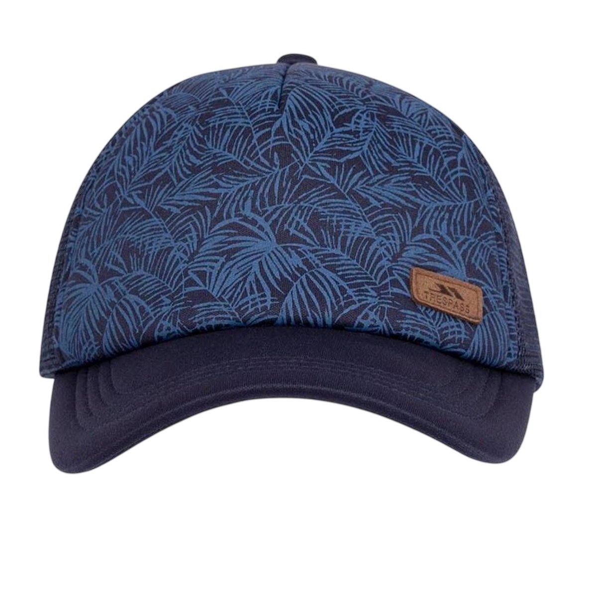 Casquette camionneur motif/style imprimé feuille ALIDA bleu, TRESPASS