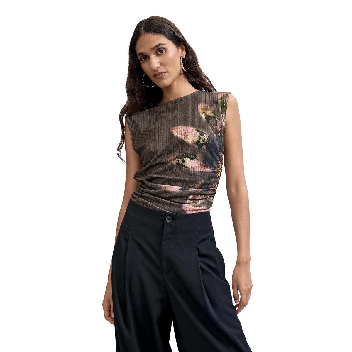 Pantalon long à pinces noir, DESIGUAL