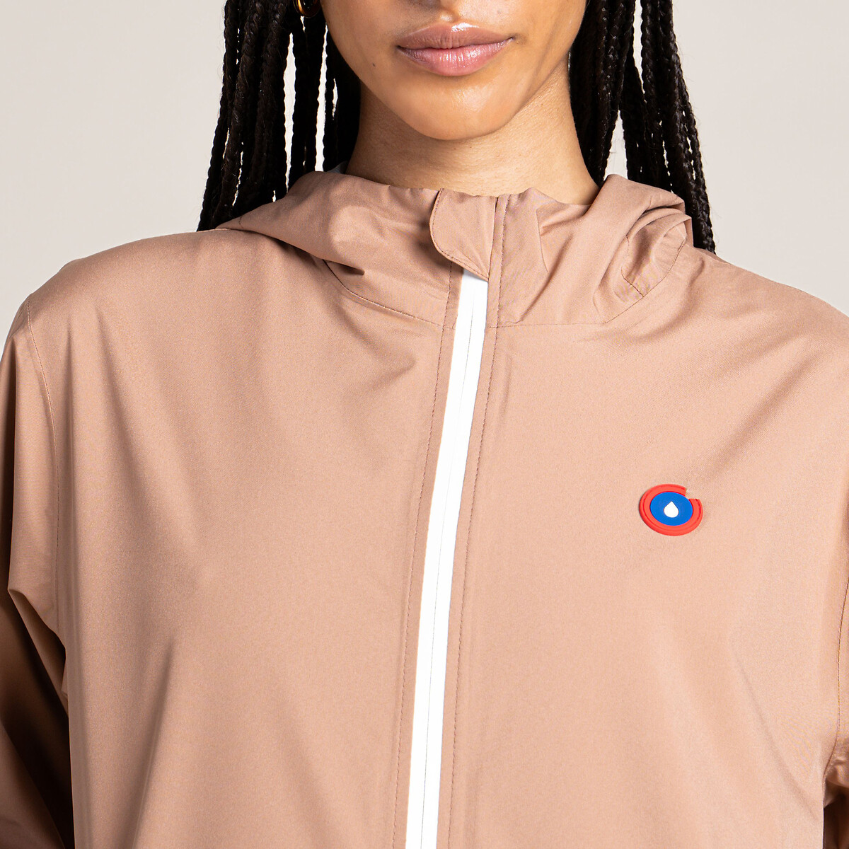 Giacca a vento corta unisex con zip e cappuccio, PASSY cannella, FLOTTE