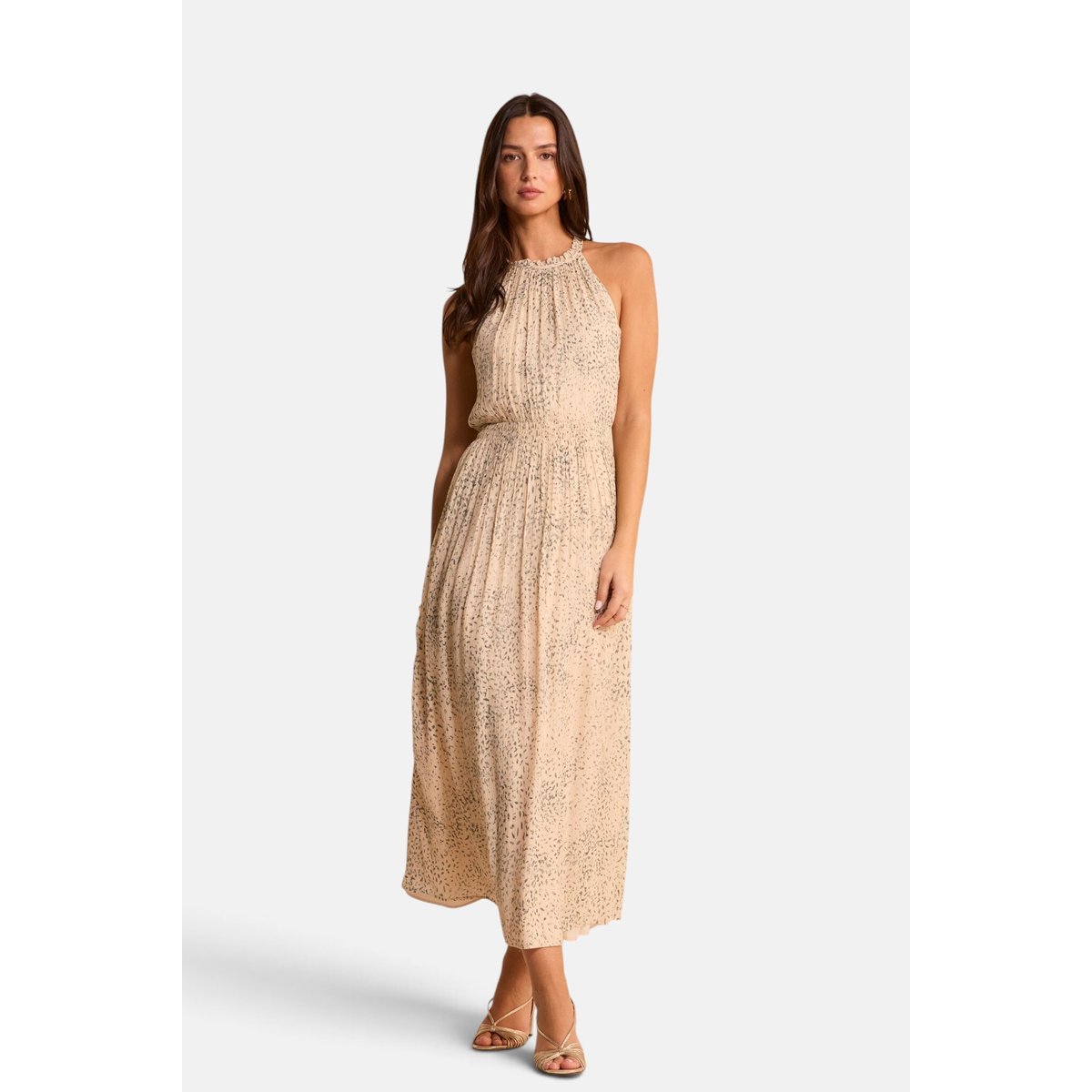 Robe imprimée fluide et droite BAY petrole, Maison 123