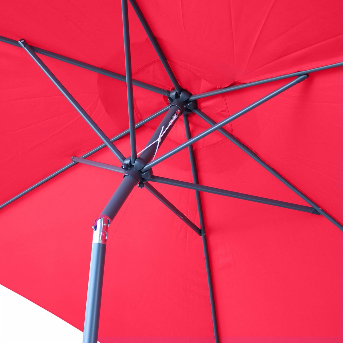Parasol rond 3m avec mât central TOUQUET rouge, SWEEEK