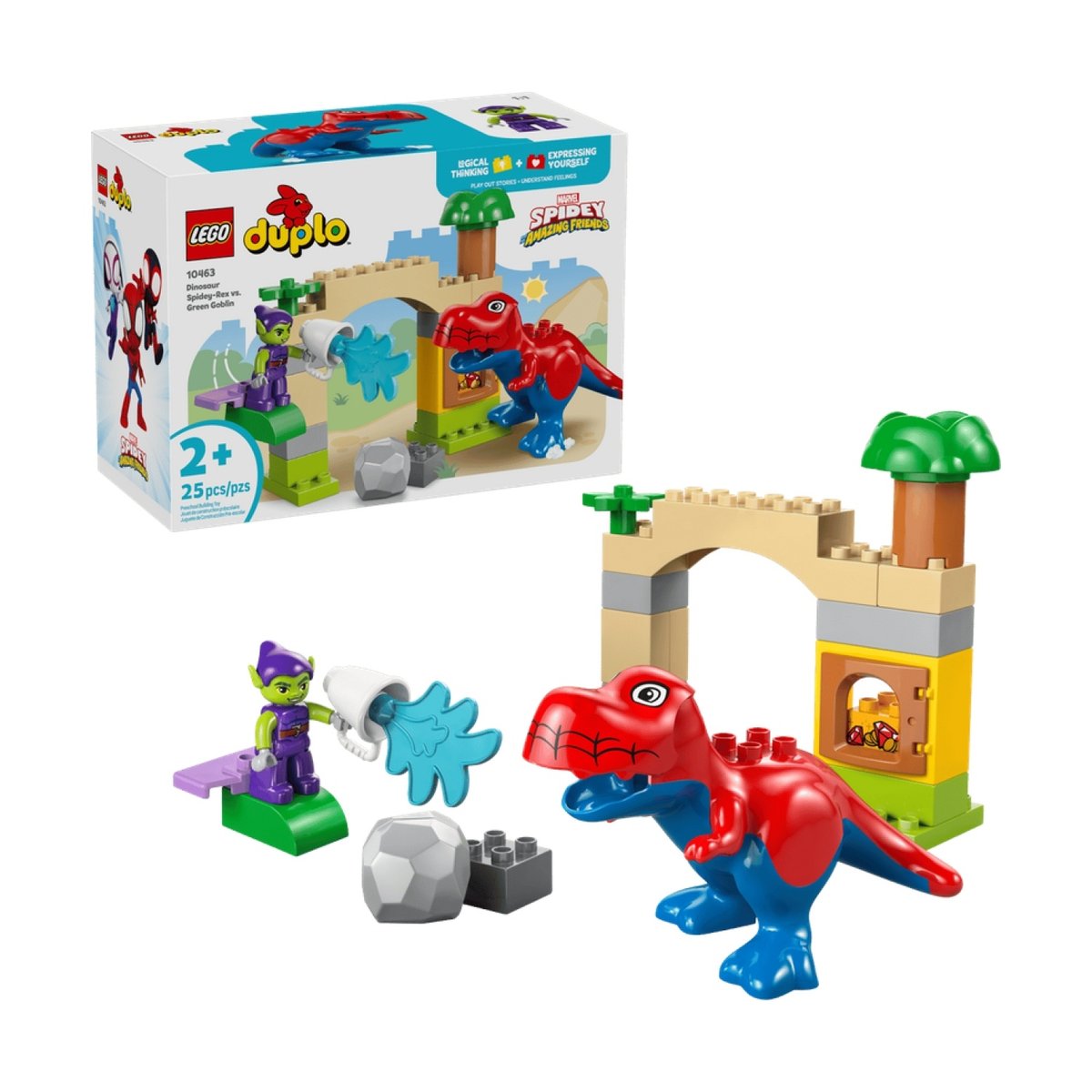 Spidey-Rex contre le Bouffon Vert multicolore, LEGO