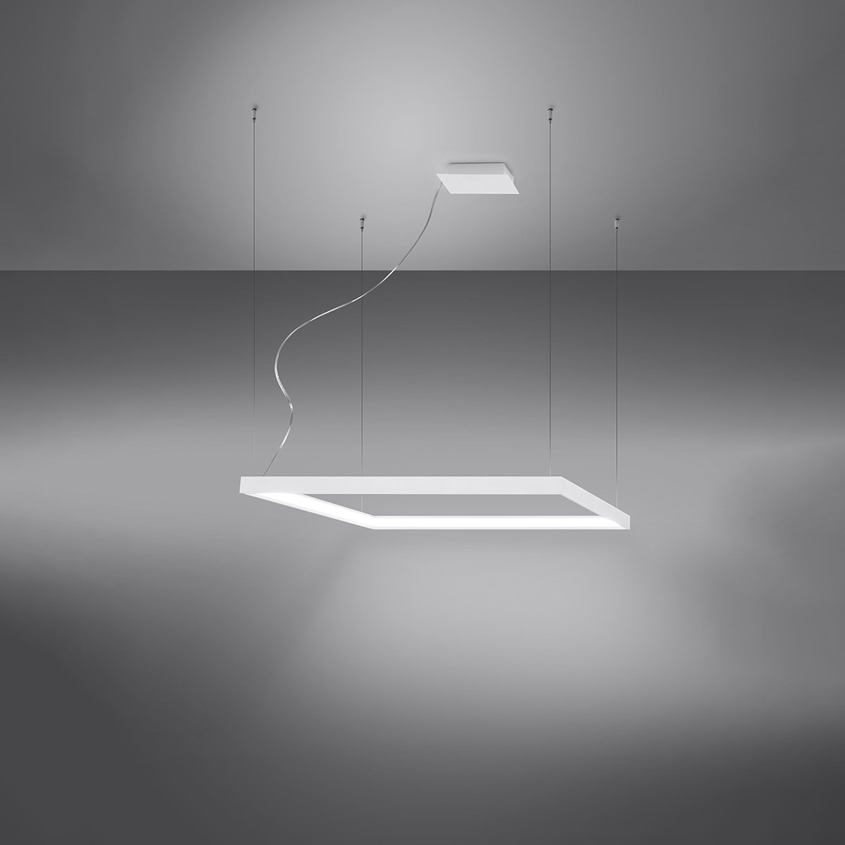 Lustre Aluminium Blanc LED 1 Nelya blanc, EDEN