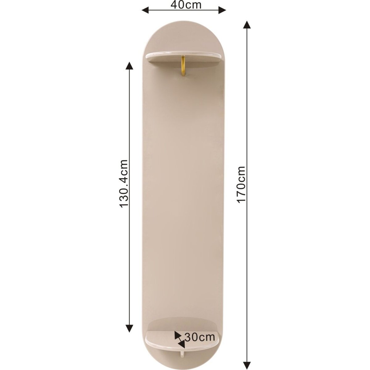 Portemanteau ovale 2 étagères, GROOVE beige, KARE DESIGN