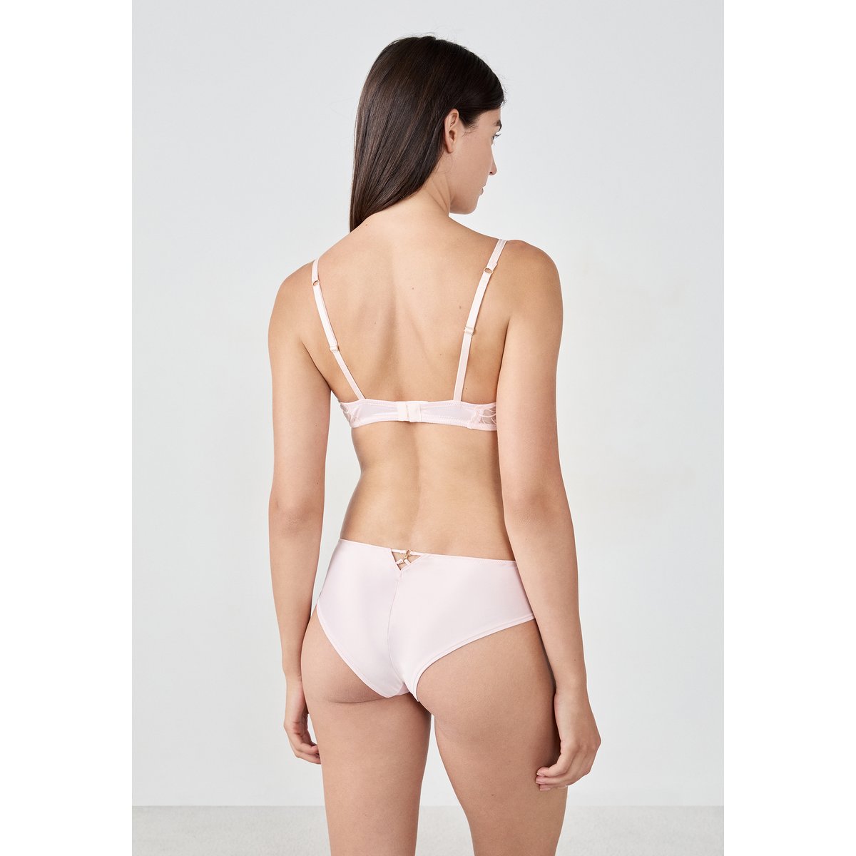 Soutien-gorge N.9 - Balconnet en broderie florale ENVOLEE rose poudre, ETAM