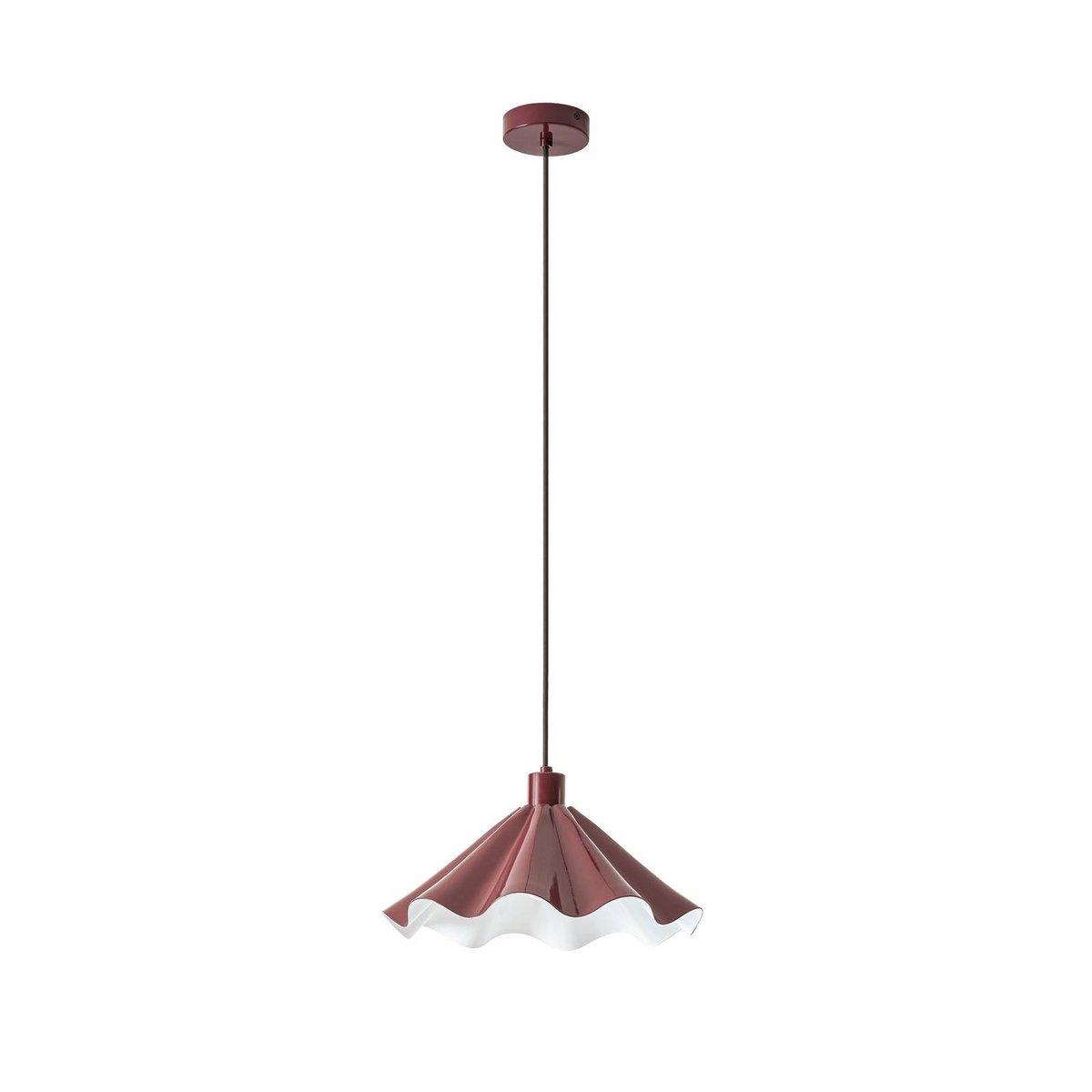 Suspension en métal moderne, Lilliet rouge bordeaux, blanc, LINDBY