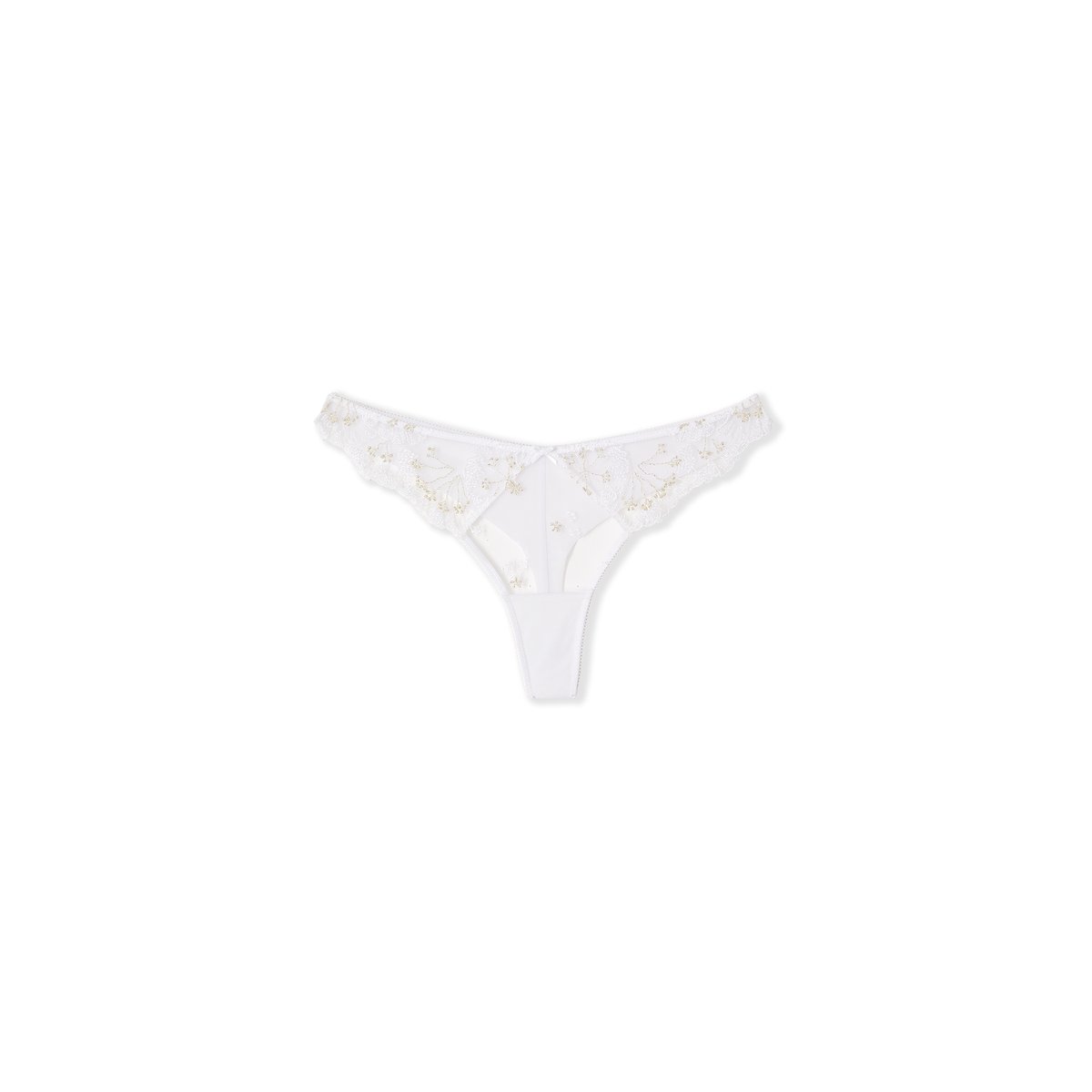 Tanga en broderie FLOWERS blanc, ETAM