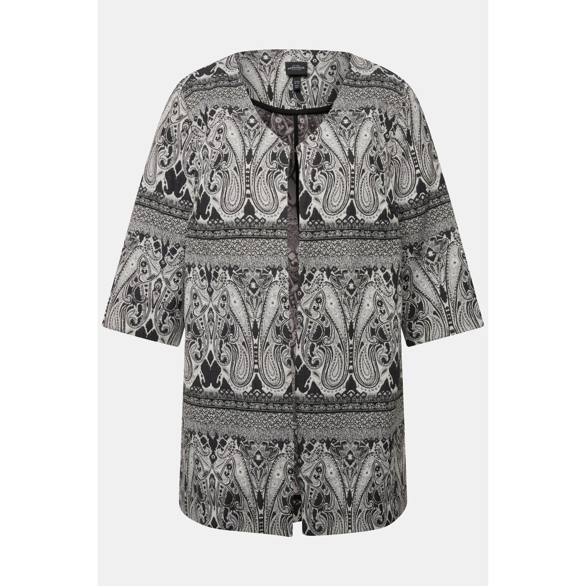 Veste motif cachemire à encolure en V et noir, ULLA POPKEN