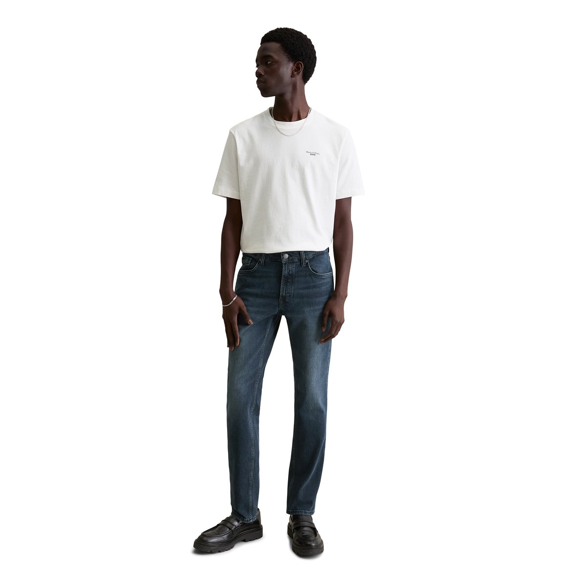Jeans modèle Vidar slim en mélange de coton bio de haute qualité bleu foncé, MARC O’POLO DENIM