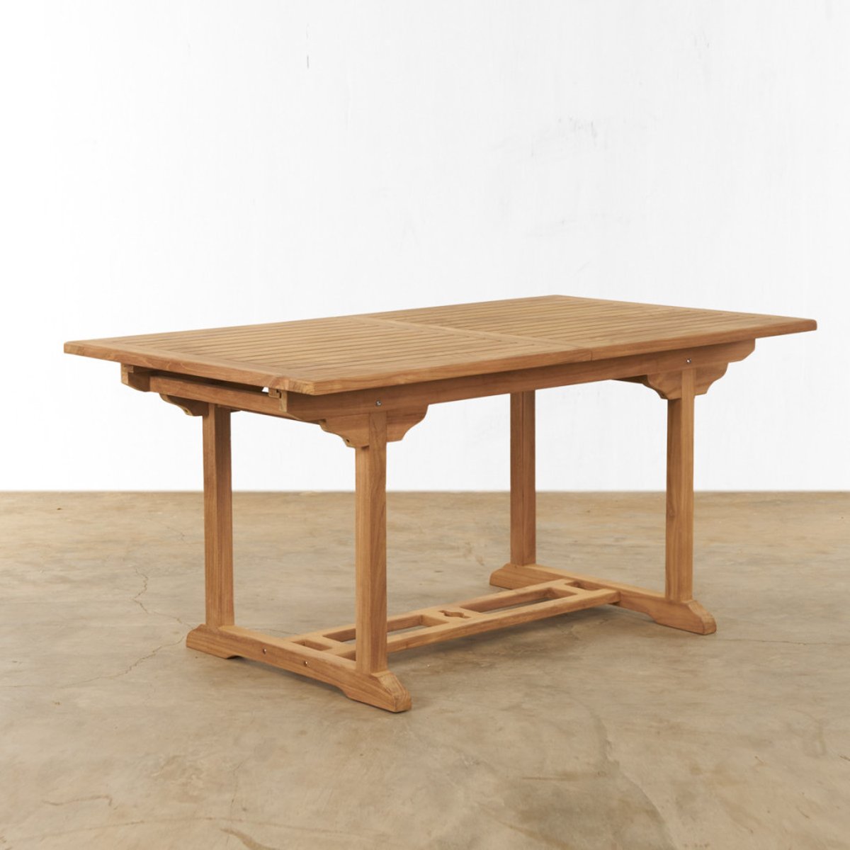 Ensemble table de jardin extensible et 6 chaises pliantes en teck massif naturel, WANDA COLLECTION