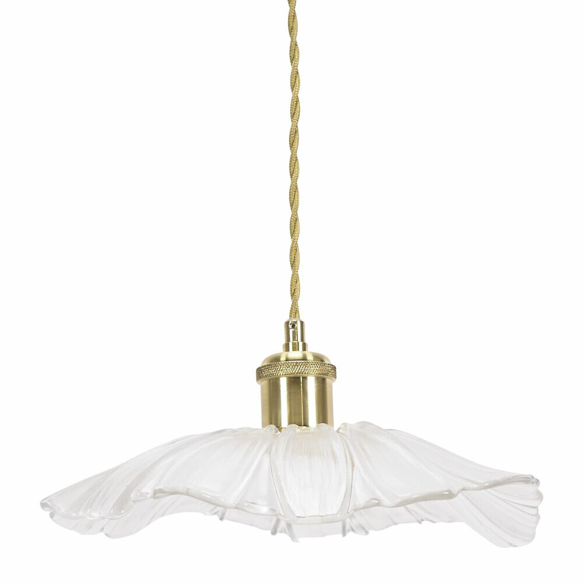 Carissa Glass Flower Pendant Light gold-coloured, SO'HOME