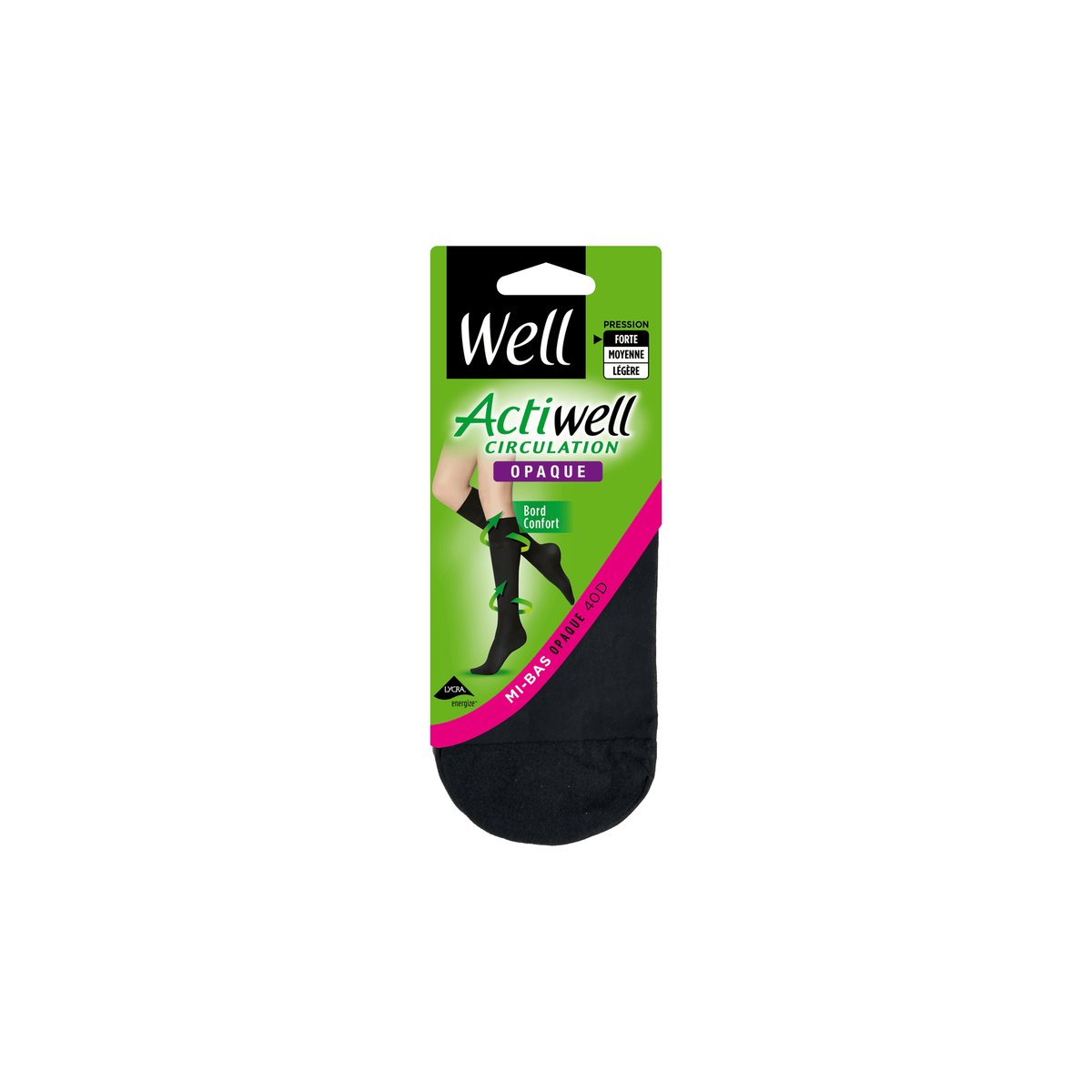 Mi-bas ACTIWELL noir, WELL