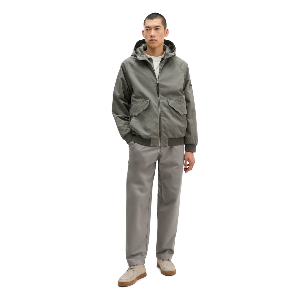 Veste à capuche en sergé avec un léger rembourrage gris, MARC O'POLO