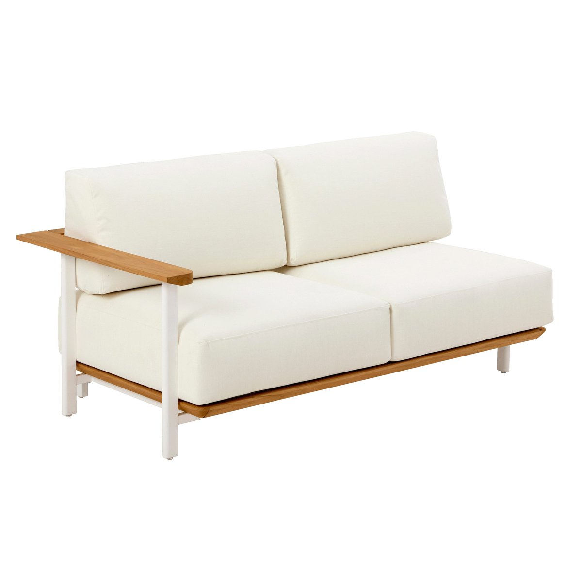 Canapé en aluminium et teck, DUNA beige, NATERIAL