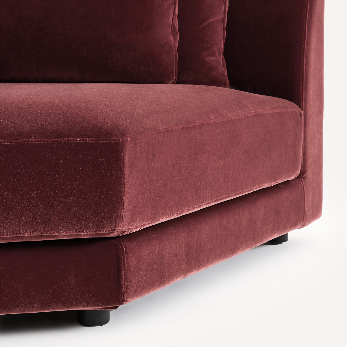 Canapé d'angle modulable en velours, TIBERIO grenat, AM.PM
