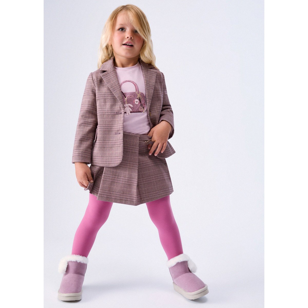 Manteau à carreaux Prince de Galles beige, LIU JO