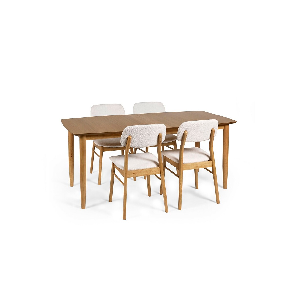 Thalía Oak & Boucle Upholstered Dining Chairs (Set of 2) wood/white, SO'HOME