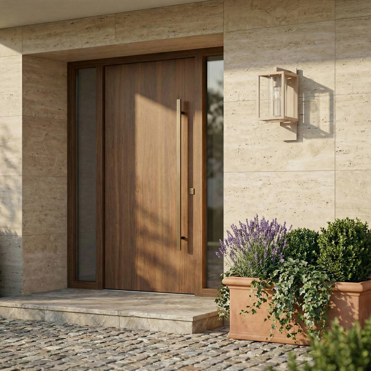 Applique extérieure en aluminium moderne beige, LUCANDE