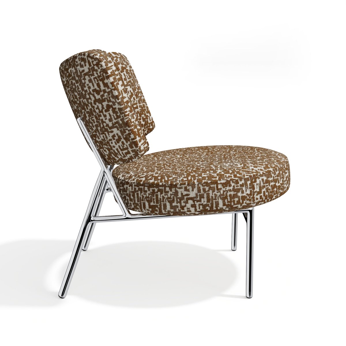 Fauteuil de salon en tissu texturé à motif IGGY marron, SIA HOME