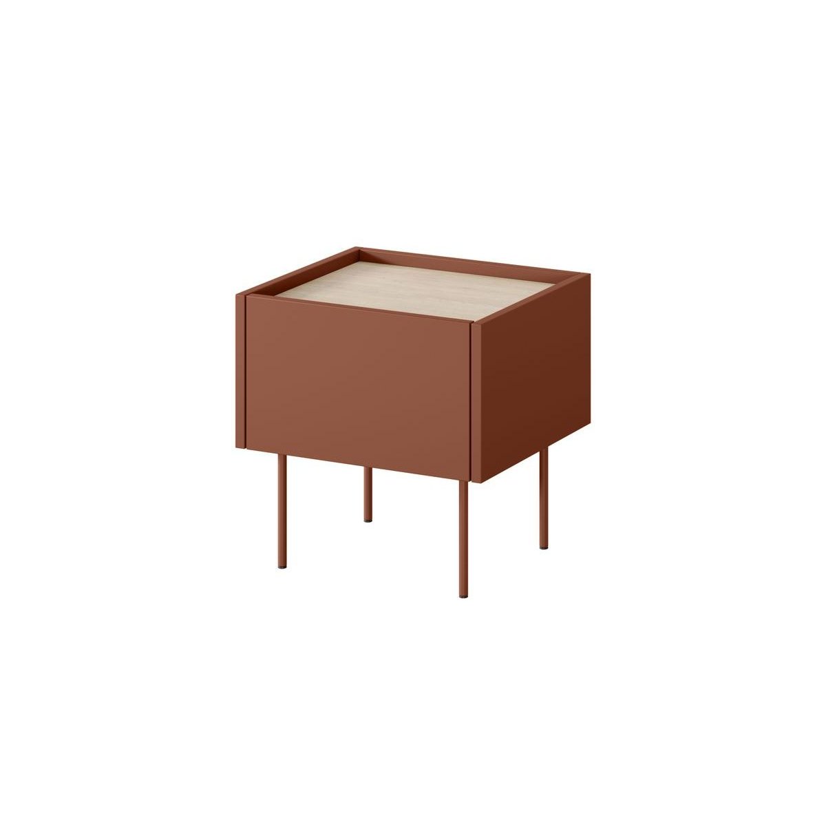 Table de chevet Panneaux de particules, ATLAS rouge, BOBOCHIC