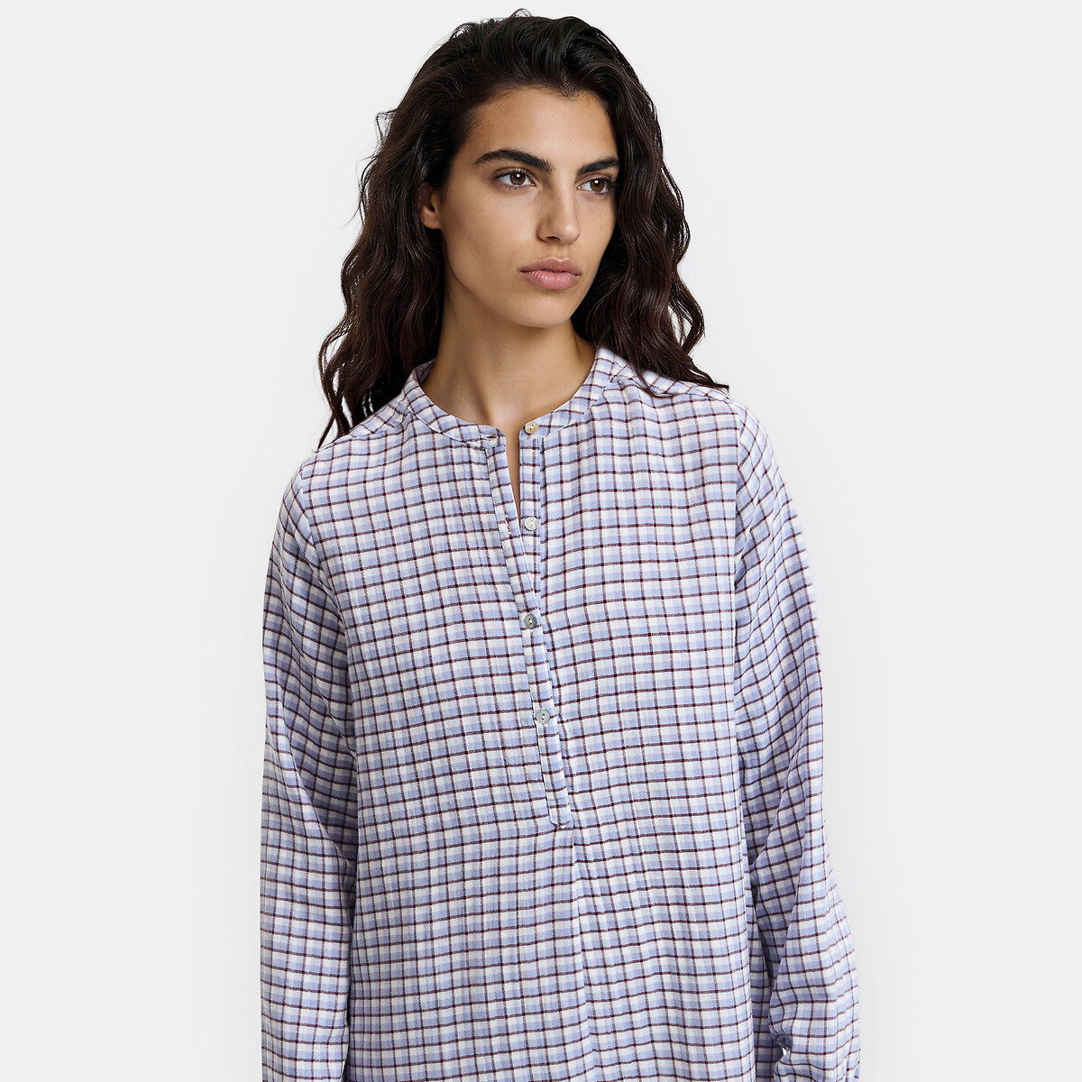 Camisón de gasa de algodón, Signature MARGOT cuadros, LA REDOUTE COLLECTIONS