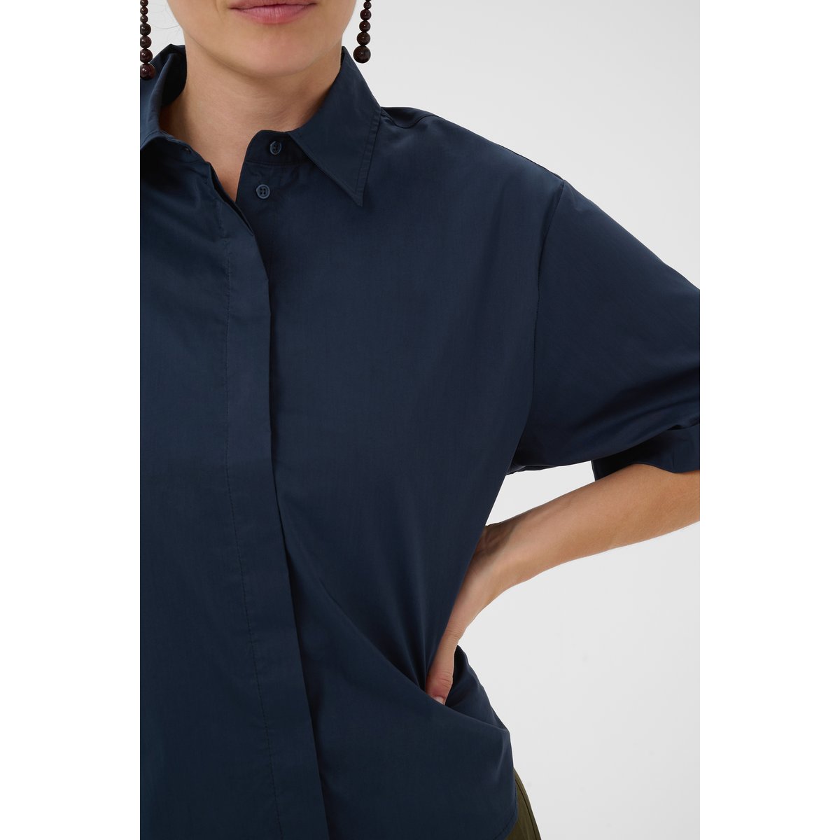 Chemise à manches courtes bleu blue iris, CULTURE