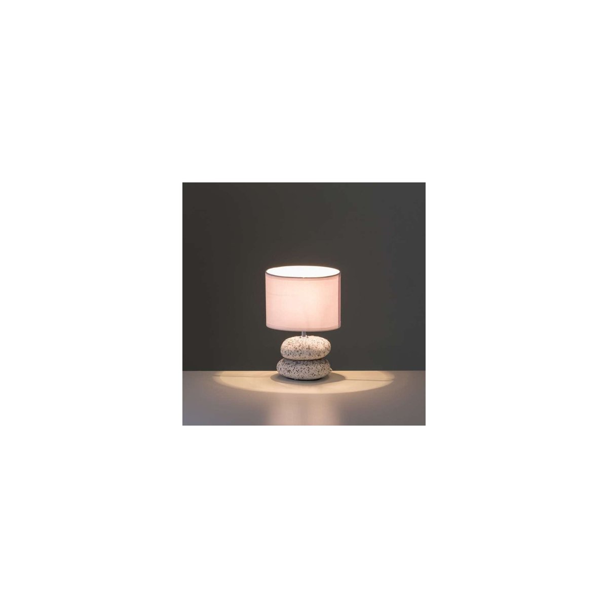 Lampe à Poser Galets Blancs Abat-jour Blanc blanc, WADIGA