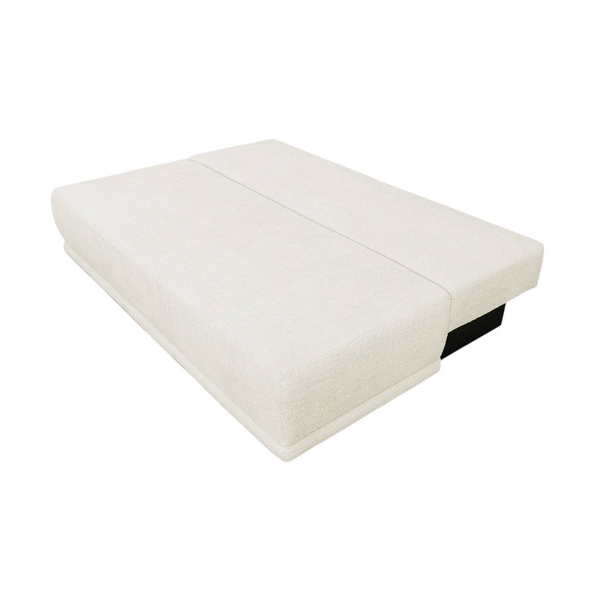Banquette convertible 3 places bouclette avec coffre NELSON blanc cassé, SWEEEK