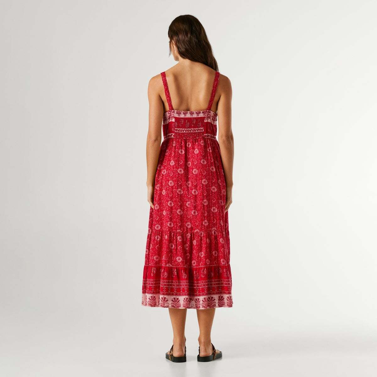 Robe Longue À Imprimé Floral rouge royal, PEPE JEANS