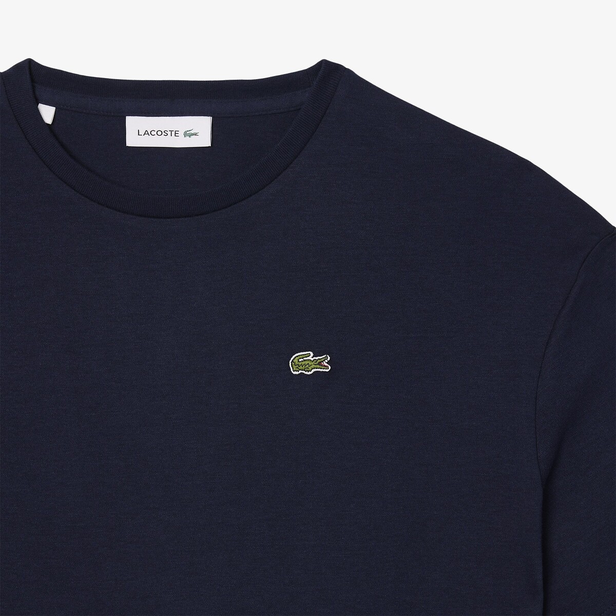 Robe courte, col rond, manches courtes marine, LACOSTE