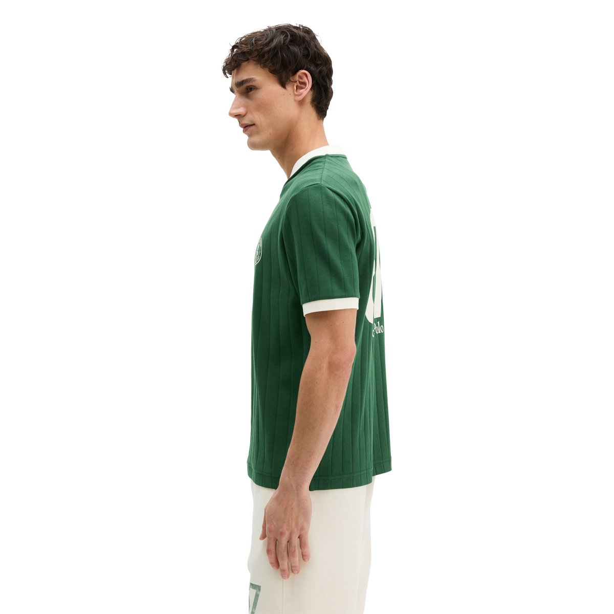 MOP Club '67 Football Tricot Shirt, Rib avec un grand imprimé au dos vert fonce, MARC O'POLO
