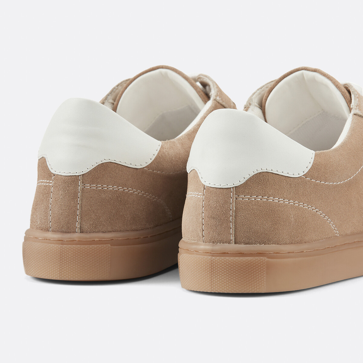 Baskets rétro en cuir suédé beige foncé, LA REDOUTE COLLECTIONS