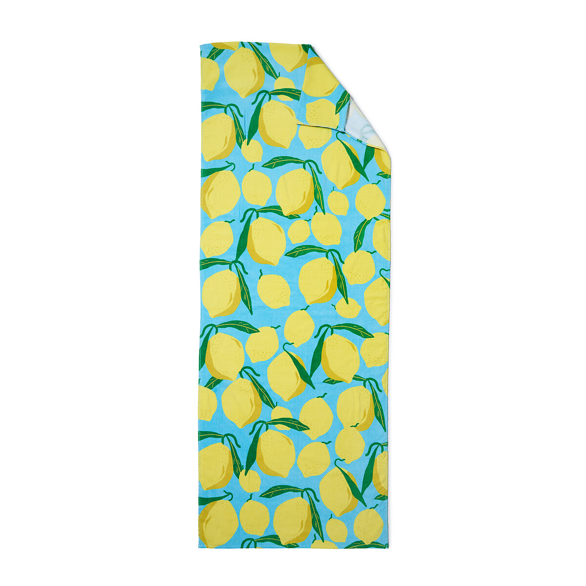 Lemons Cotton Beach Sun Lounger Towel aqua blue, CATHERINE LANSFIELD