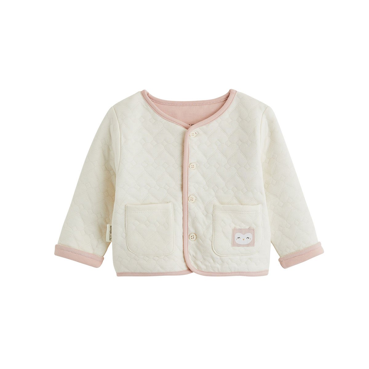 Veste bébé en molleton Miette ecru, PETIT BEGUIN