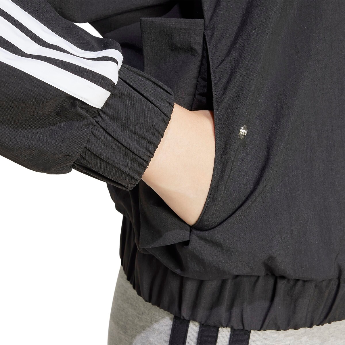 Veste bomber toile 3 bandes ESSENTIALS noir, ADIDAS SPORTSWEAR