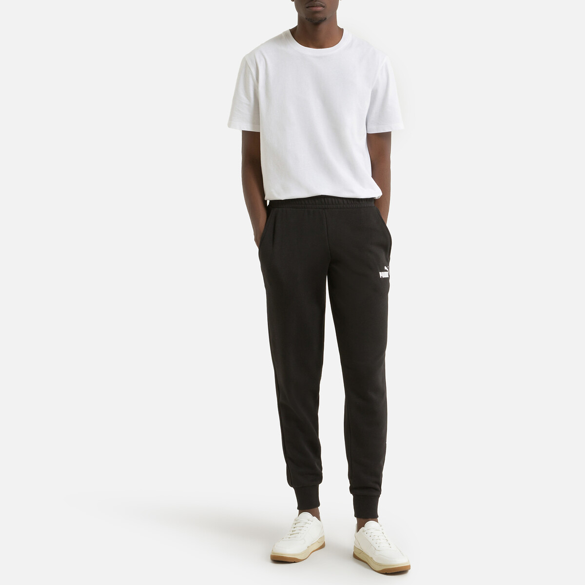 Pantalon de sport petit logo essentiel noir, PUMA