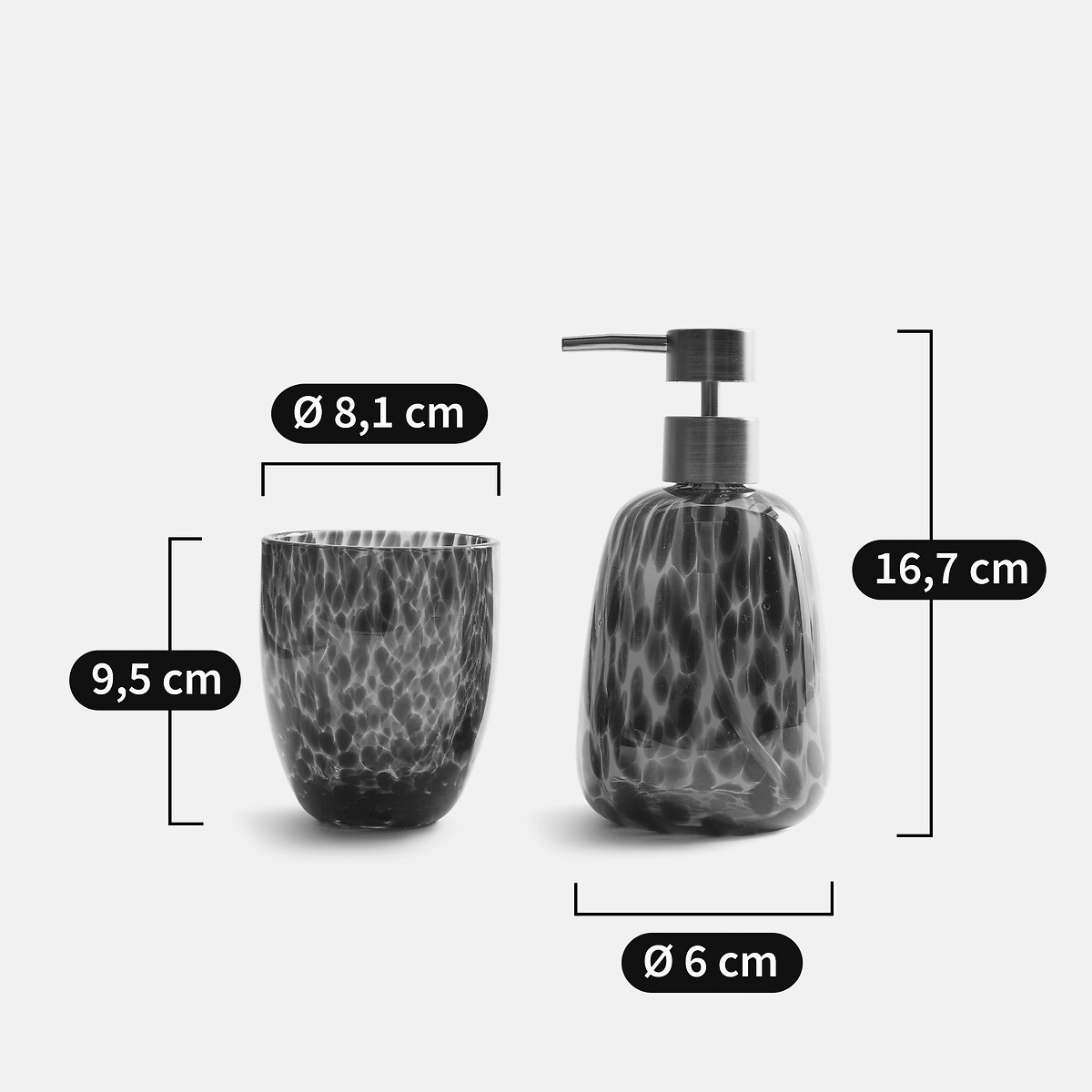 Set da bagno, vetro ambrato, Fauvita marrone, LA REDOUTE INTERIEURS