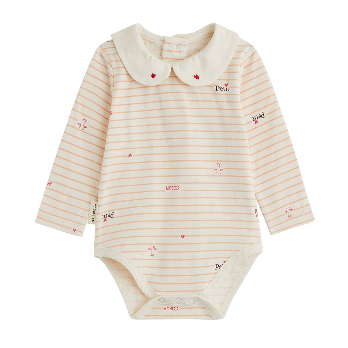 Lot de 2 bodies bébé manches longues Aimée rose, PETIT BEGUIN