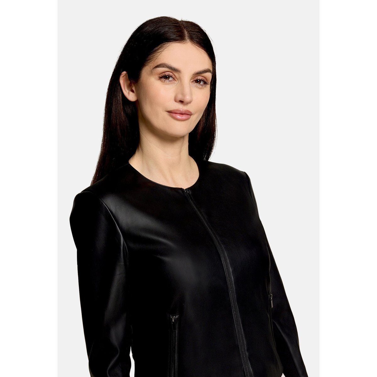 Veste blazer à fermeture zippée noir, VERA MONT