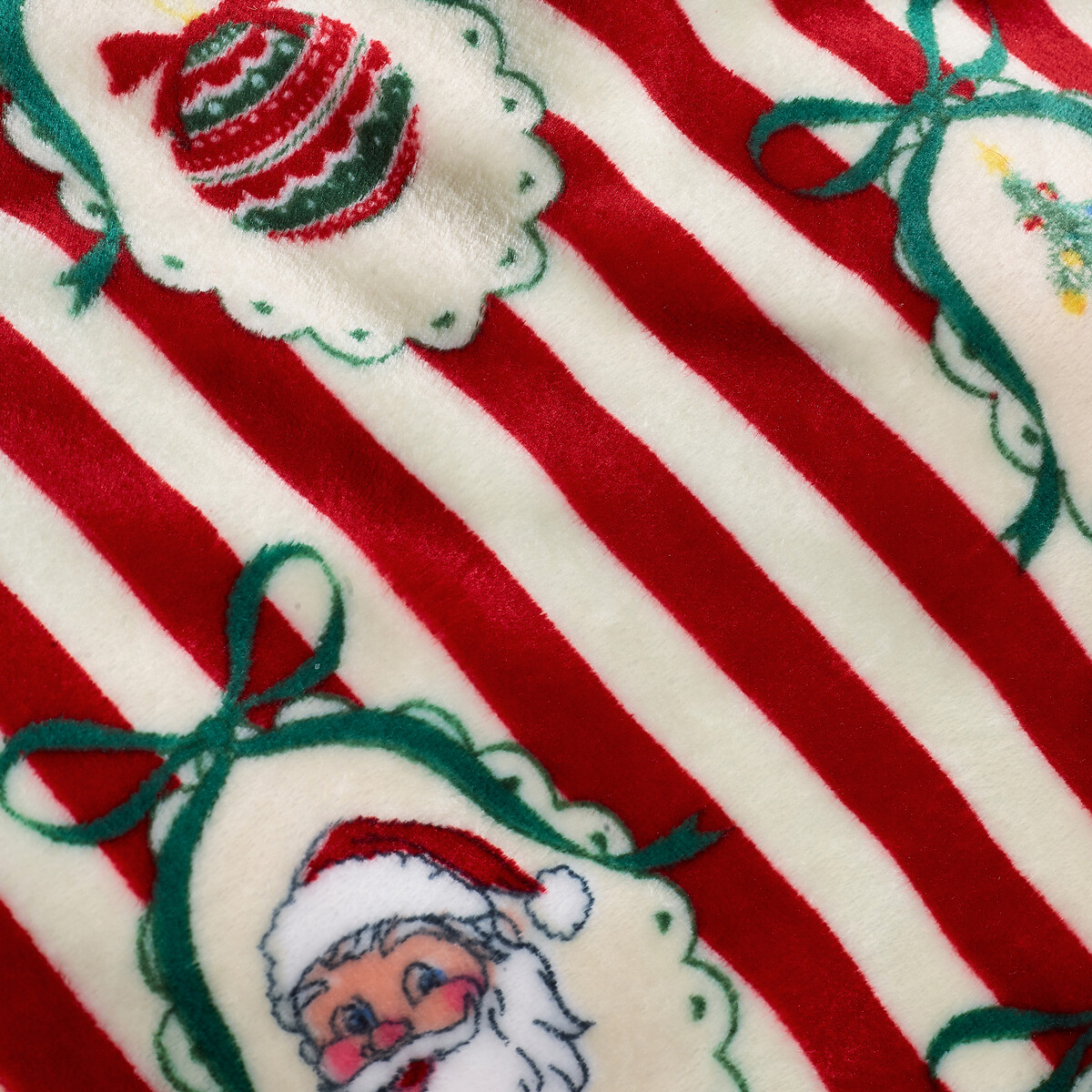 Vintage Stripe Christmas Cosy Fleece Blanket Throw red, CATHERINE LANSFIELD