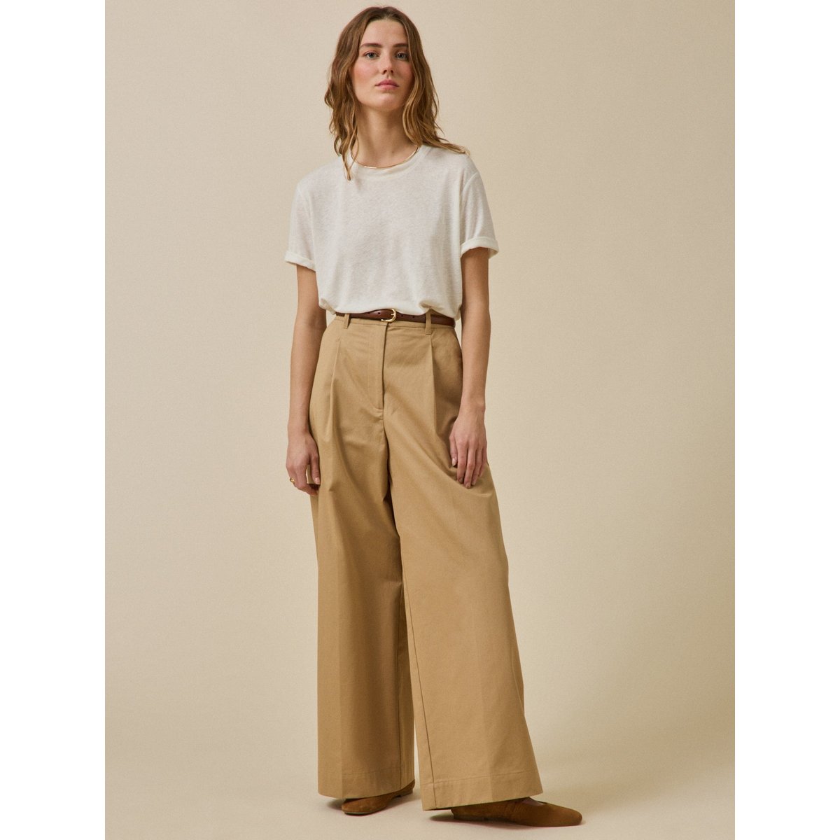 T-shirt lin et viscose blanc, CYRILLUS